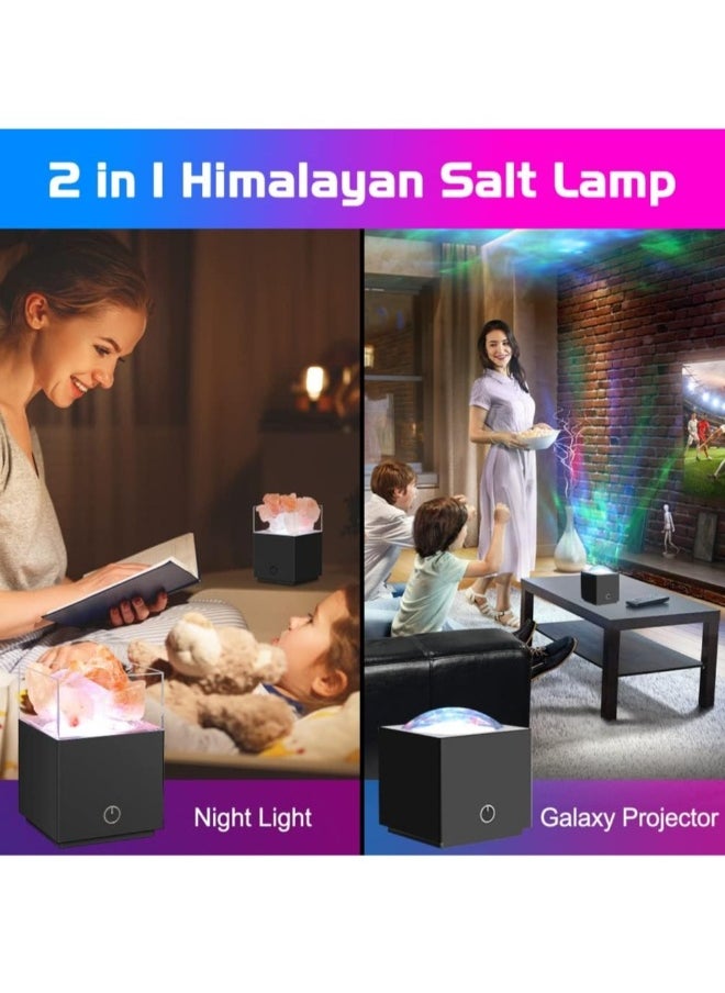 ماركة غير محددة مصباح ليلي مع جهاز عرض مجرة، مصباح ملحي مع صخرة عطرية، 7 أوضاع ألوان LED ضوء مجرة، جهاز عرض ليلي ثلاثي الأبعاد لشاشة السقف، لتزيين المنزل  - Image 3