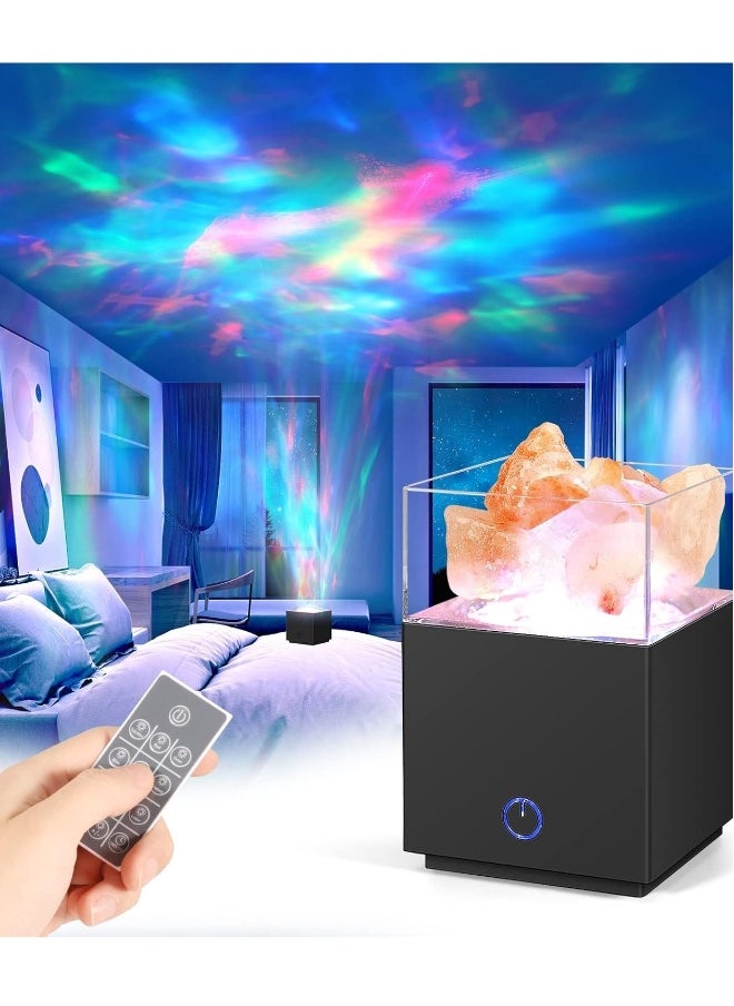 ماركة غير محددة مصباح ليلي مع جهاز عرض مجرة، مصباح ملحي مع صخرة عطرية، 7 أوضاع ألوان LED ضوء مجرة، جهاز عرض ليلي ثلاثي الأبعاد لشاشة السقف، لتزيين المنزل  - Image 1