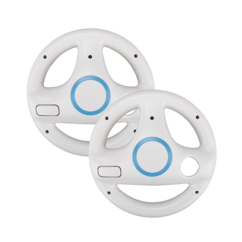 Wii Steering Wheel 2 Pack: White ABS Plastic - Quick Installation Ergonomic Design Infrared Cutout Racing Wheel for Nintendo Wii Racing Games, Mario Kart, Driving Game Enthusiasts - Image 1