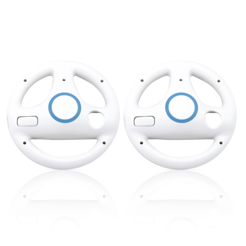 Wii Steering Wheel 2 Pack: White ABS Plastic - Quick Installation Ergonomic Design Infrared Cutout Racing Wheel for Nintendo Wii Racing Games, Mario Kart, Driving Game Enthusiasts - Image 2