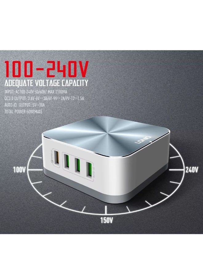 LDNIO 50W Fast charing 8 USB QC3.0 Ports 10A desktop quick charger  - Image 4