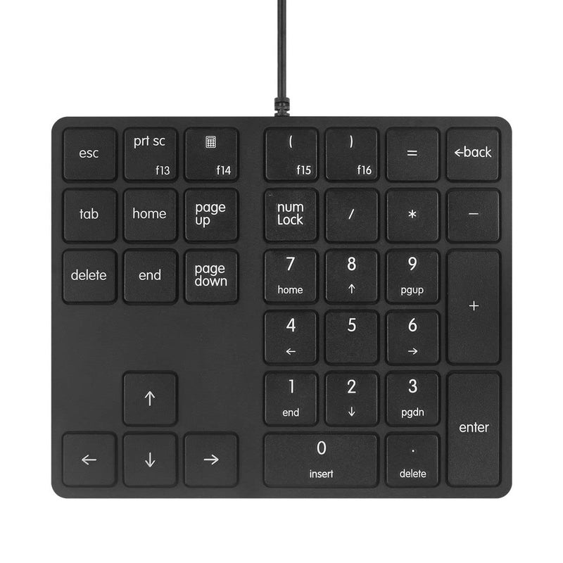 Merdia Numeric Keypads Wired Numpad 34 Keys External Mini Slim Keyboard Magic Force for Financial Cashier Securities-Black| Laptop Accessories | Num Pad | Number keypad for Laptop | Work Keyboard - Image 1
