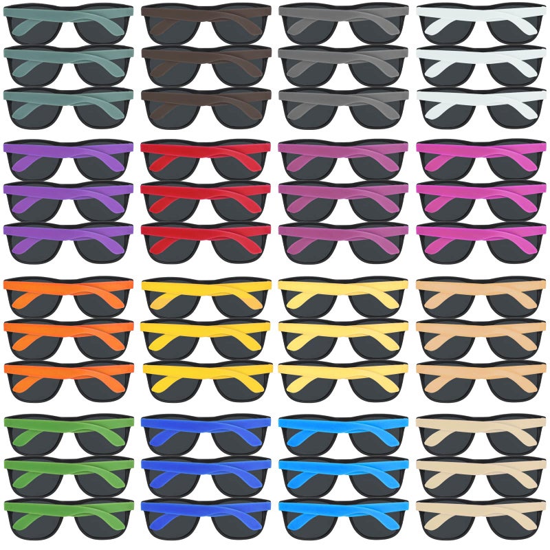 Uzoxlsn 48 Pack 16 Colors Neon Party Sunglasses 80s Retro Style Party Favors Sun Glasses Bulk for Carnival Summer Pool Toys Goody Bag Stuffers Boy and Girl Beach Party Supplies Birthday School Gift - Image 2