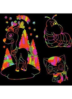 Edu Toys Edu Toys Big Size Rainbow Scratch (2 Books - 20 Pages) Paper Notes Scratch Art Activity Books 11 inch x 8 inch Scratch Magic Doodle Note Pad for Kids Arts and Crafts Perfect Travel Activity  - Image 2