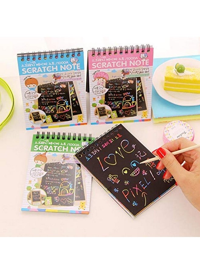 Edu Toys Edu Toys Big Size Rainbow Scratch (2 Books - 20 Pages) Paper Notes Scratch Art Activity Books 11 inch x 8 inch Scratch Magic Doodle Note Pad for Kids Arts and Crafts Perfect Travel Activity  - Image 4