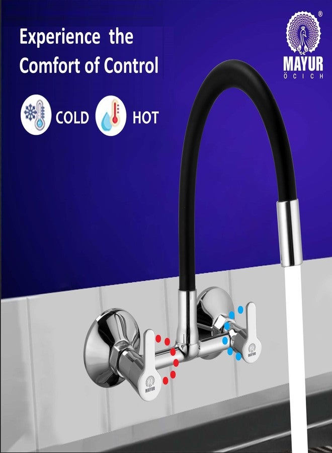 MAYUR ÖCICH Brass Kitchen Sink Mixer Tap | Flexible Dual Flow 360° Swivel Spout | Hot & Cold Dual Handle Faucet for Kitchen | Chrome Finish with 10-Year Warranty (FUSION-2704DF) - Image 3