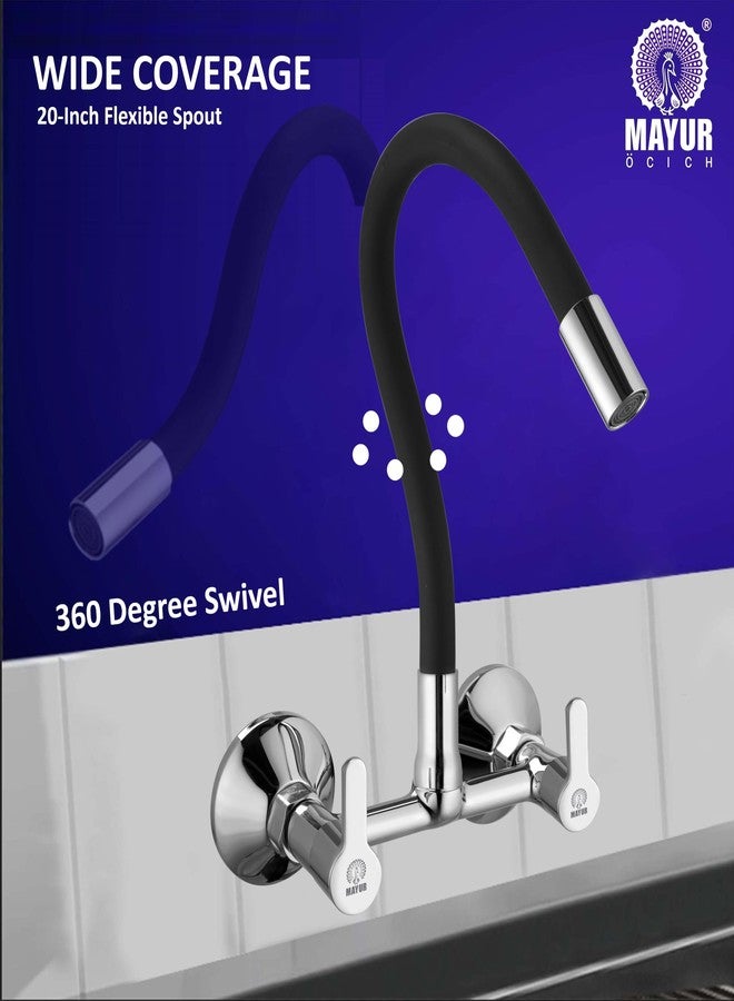 MAYUR ÖCICH Brass Kitchen Sink Mixer Tap | Flexible Dual Flow 360° Swivel Spout | Hot & Cold Dual Handle Faucet for Kitchen | Chrome Finish with 10-Year Warranty (FUSION-2704DF) - Image 4