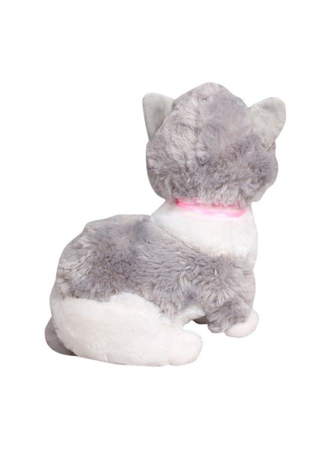 Tickles Grey Cute Little Kitten Glitter Eye Soft Toy Soft Stuffed Plush Animal Toy For Kids (Color:Grey & White Size:28 Cm) - Image 5
