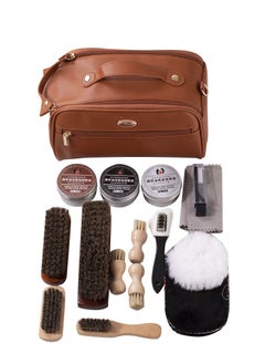 Generic 20-Piece Leather Shoe Care Kit: Shoe Polish, Brush, Shoehorn, Sheepskin Conditioning Oil, and Cleaning Tools for Polishing and Maintaining Shoes and Leather Goods  - Image 1