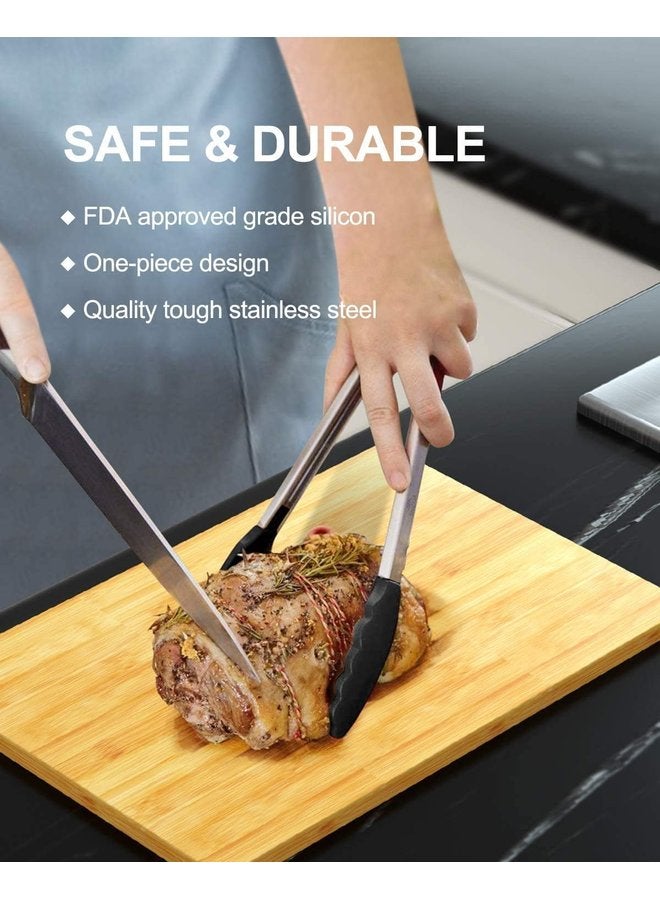 Oasisgalore 3-Pack Stainless Steel Kitchen Tongs with Silicone Tips - 7”, 9", 12" - Image 4