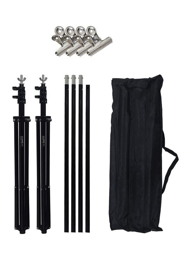 كوبيك مجموعة التصوير الفوتوغرافي COOPIC S03، حامل خلفية 2 × 3 متر / 200 سم × 300 سم، نظام دعم الخلفية مع 4 قطع من المشابك الفولاذية وحقيبة حمل واحدة (مجموعة S03 1) - Image 2