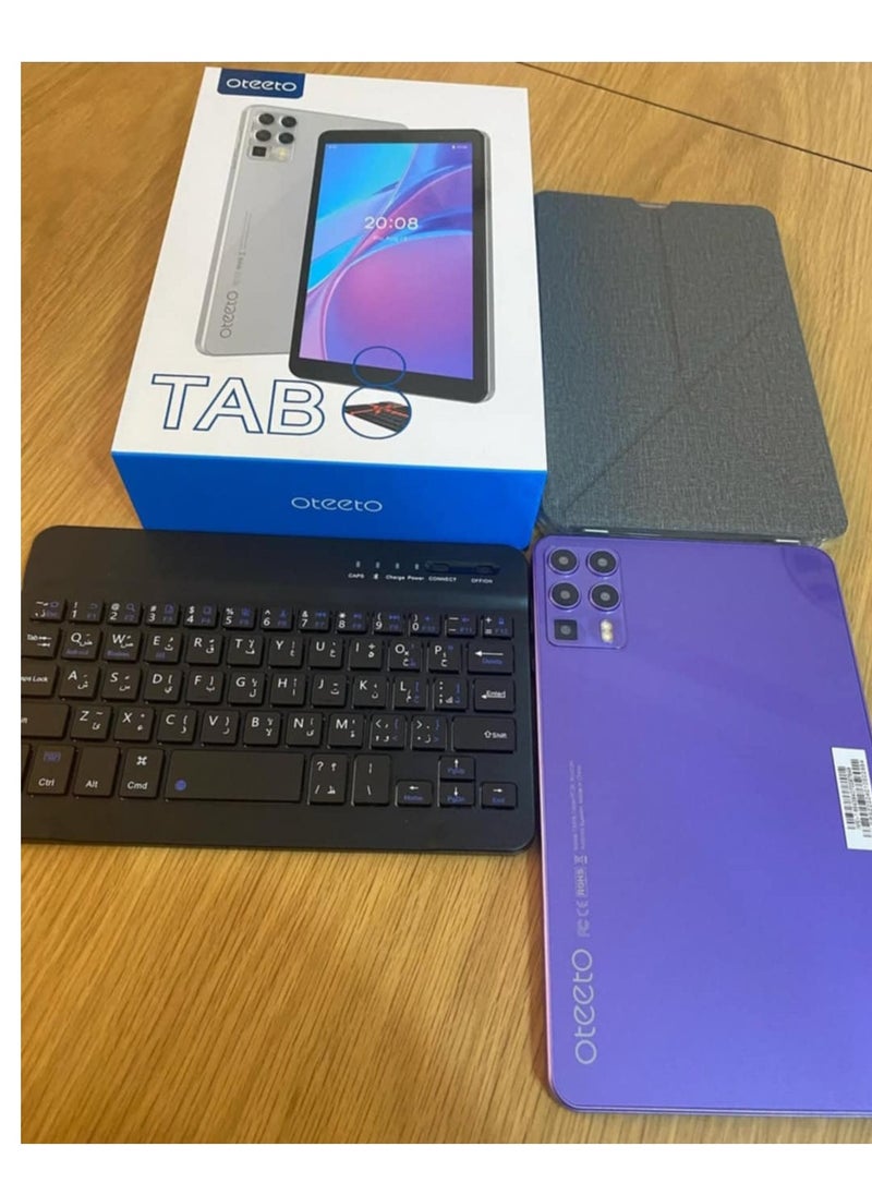 Oteeto - Oteeto TAB 8 Tablet with Keyboard - 8" HD IPS Screen (256GB + 8GB) Purple - Image 1