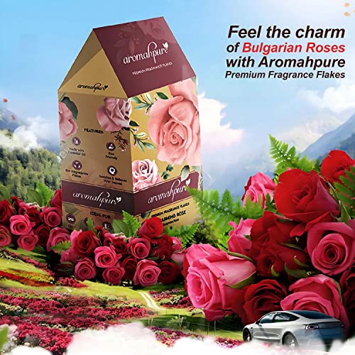 Aromahpure Premium Car Perfume Flakes - Charming Rose- Bulgarian Rose, Luxury Car Air Freshener made Organically with Essential Oil, Grains, and Flakes- 50Gms, Last Upto 30 days, IFRA certified - Image 3
