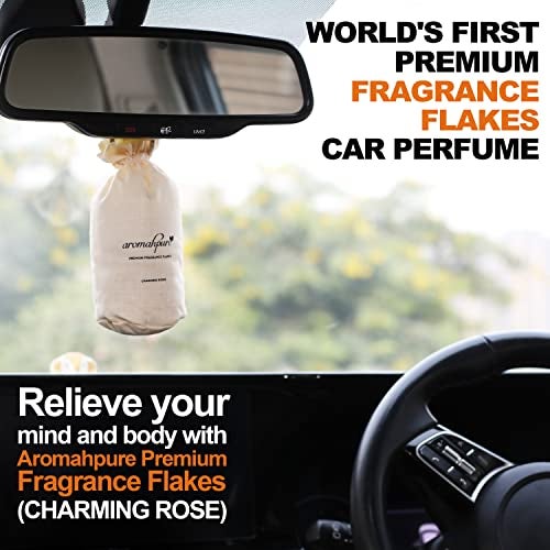 Aromahpure Premium Car Perfume Flakes - Charming Rose- Bulgarian Rose, Luxury Car Air Freshener made Organically with Essential Oil, Grains, and Flakes- 50Gms, Last Upto 30 days, IFRA certified - Image 2