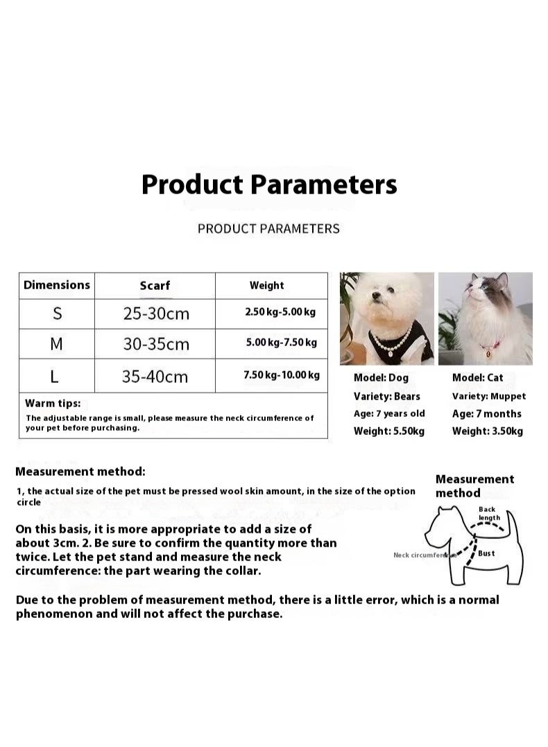 عقد لؤلؤ أنيق للقطط والكلاب الصغيرة | طوق مزخرف قابل للتعديل من مجموعة “حديقة الورود” - Image 3