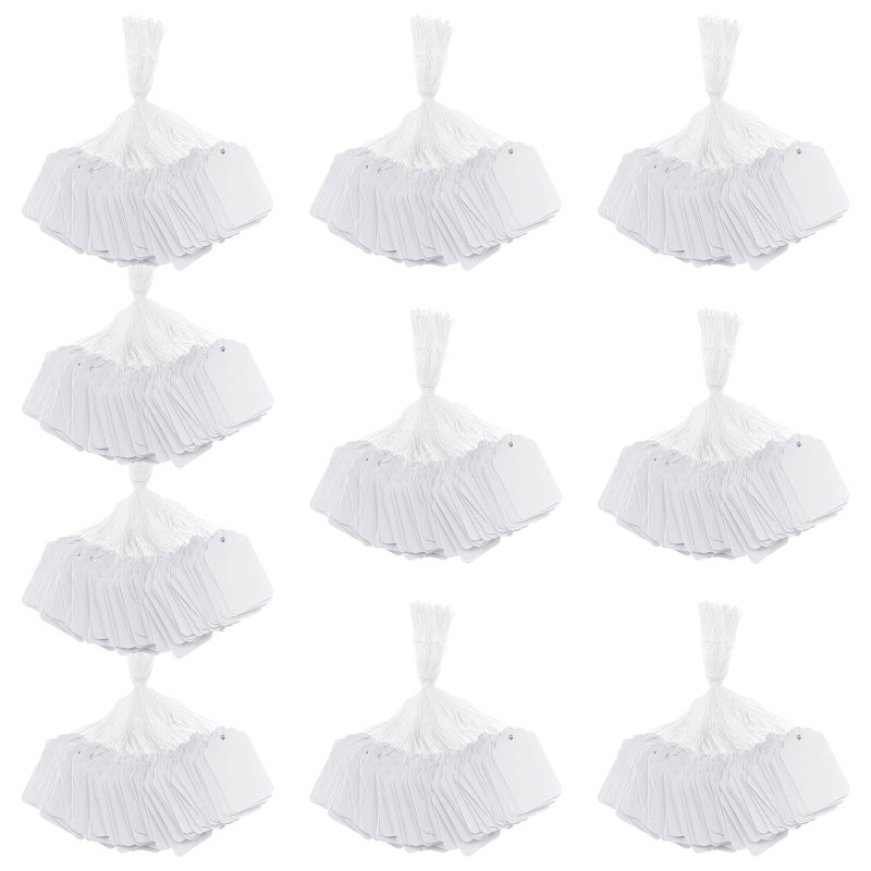 Cuttte White Price Tags with String - Cuttte 1000PCS Pre-Strung Paper String Tags for Pricing, Hanging Garage/Yard Sale Clothing Jewelry Merchandise for Labeling 1.75 x 1.1 Inch - Image 2