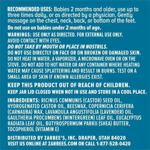 Zarbee's Zarbees Baby Soothing Chest Rub with Eucalyptus  Lavender PetroleumFree Safe and Effective Formula 15 Ounce - Image 3