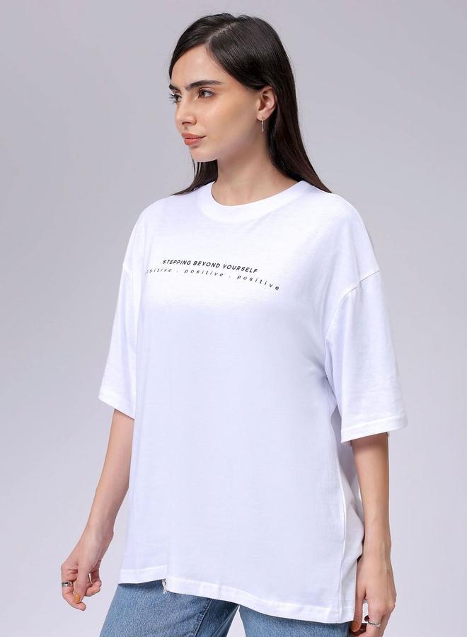 مرفوعة تيشيرت واسع بطبعة خلفية جرافيك - Image 3