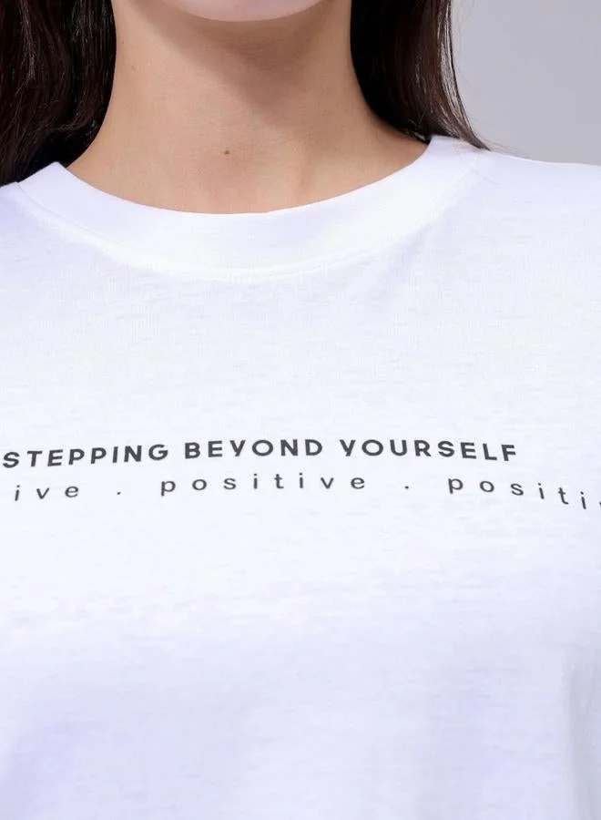 Freehand  Freehand Women White Oversized Back Graphic T-Shirt for Women | Best Price UAE