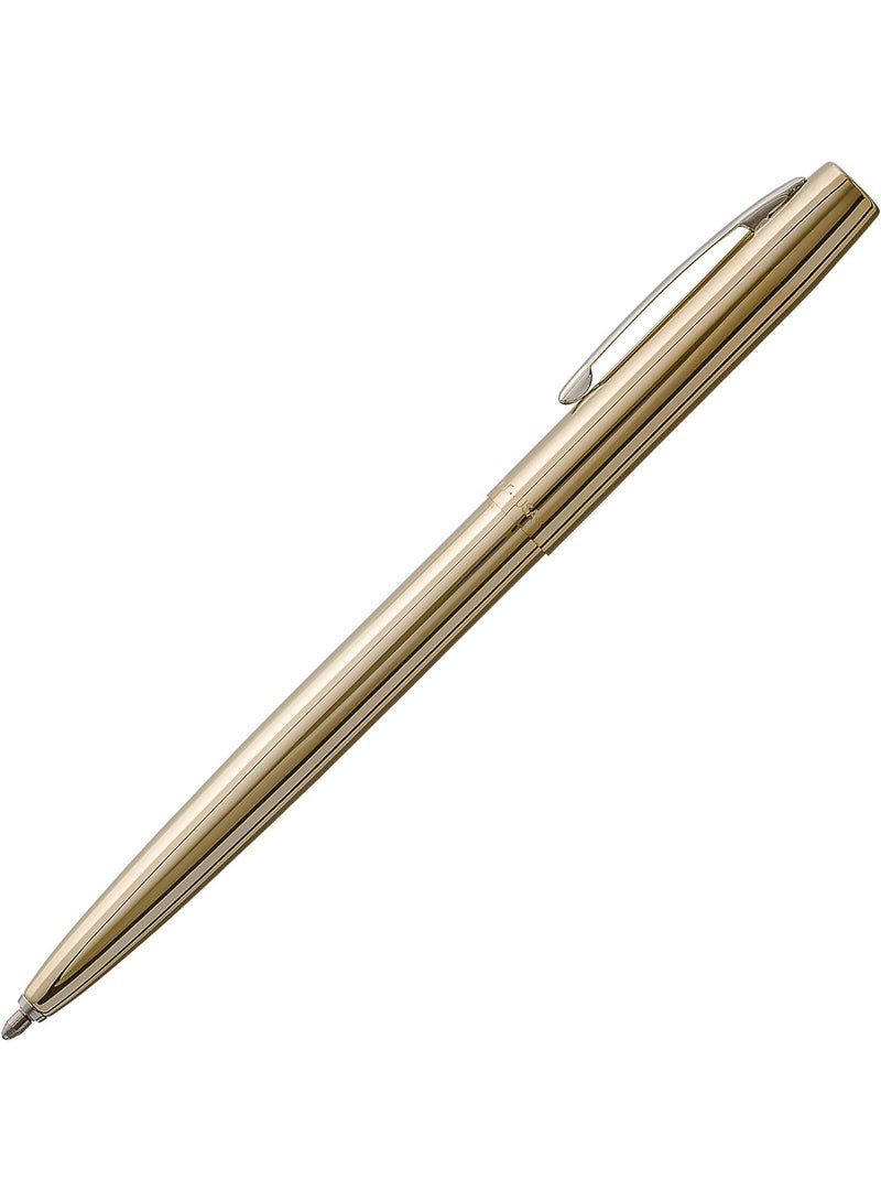 Fisher Space Pen Brass Alloy Cap-O-Matic Pen, Ballpoint, Polished Brass, Black Ink, Gift Box - Image 1