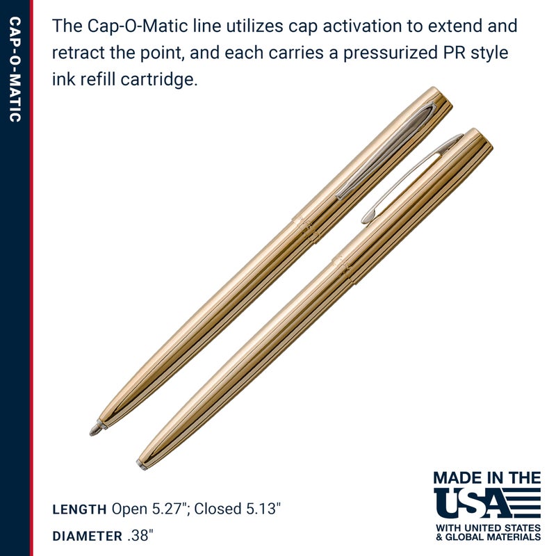 FISHER قلم فيشر سبيس بن بغطاء من سبيكة النحاس، قلم كروي، نحاس مصقول، حبر أسود، علبة هدايا - Image 5