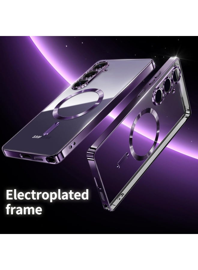 Magnetic Clear Case for Samsung Galaxy S26 Plus with Camera Lens Protector Magsafe Compatible Electroplated Soft TPU Shockproof Case for Samsung Galaxy S26 Plus - Image 3