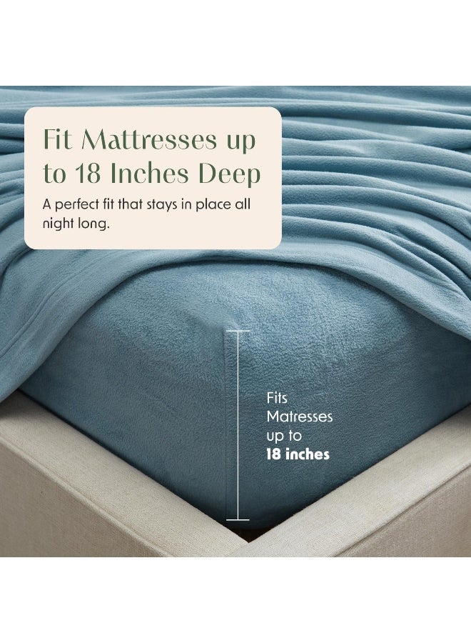 Springtree Home Micro Fleece Sheets Set with Deep Pockets  - Image 3