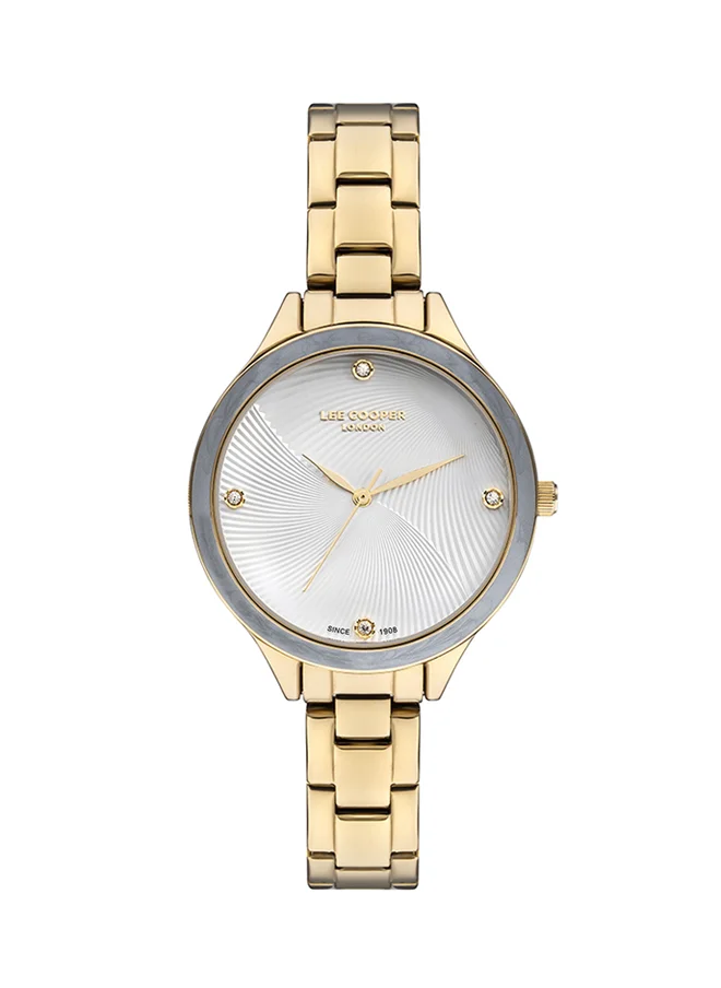لي كوبر Lee Cooper Women's Quartz Movement Watch, Multi Function Display and Metal Strap - LC07389.130, Gold