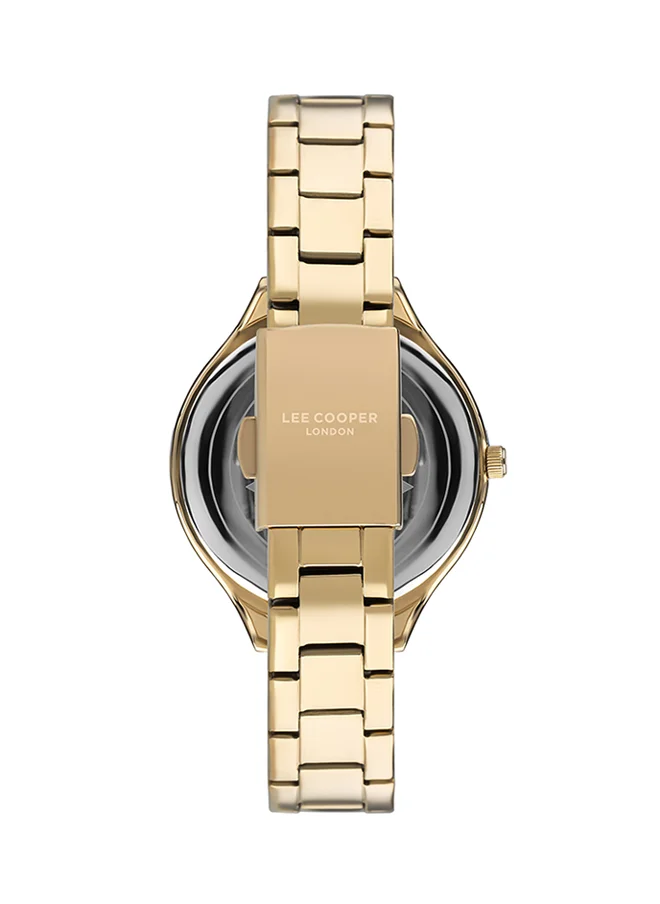 لي كوبر Lee Cooper Women's Quartz Movement Watch, Multi Function Display and Metal Strap - LC07389.130, Gold