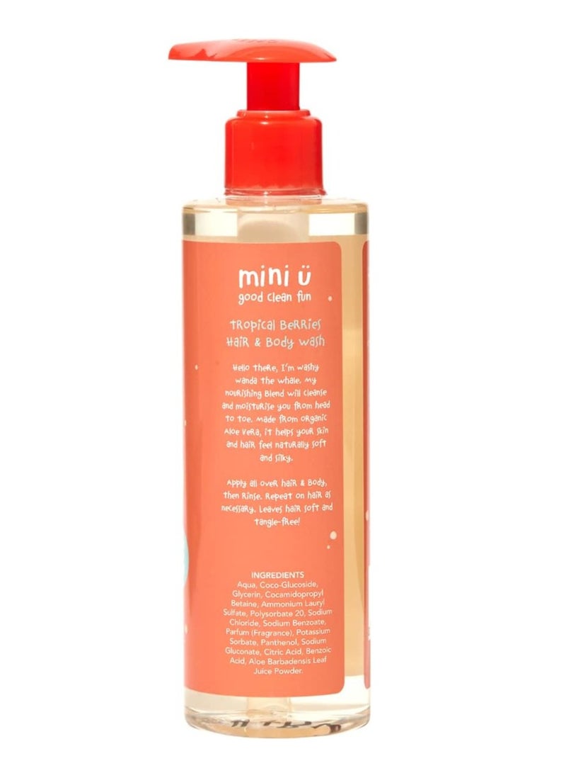 Mini U Tropical Berries Hair & Body Wash for Children - Yellow, Suitable from Newborn, Made in the UK, Naturally Derived Ingredients, Vegan-Friendly, Gentle and Nourishing for Sensitive Skin - Image 2