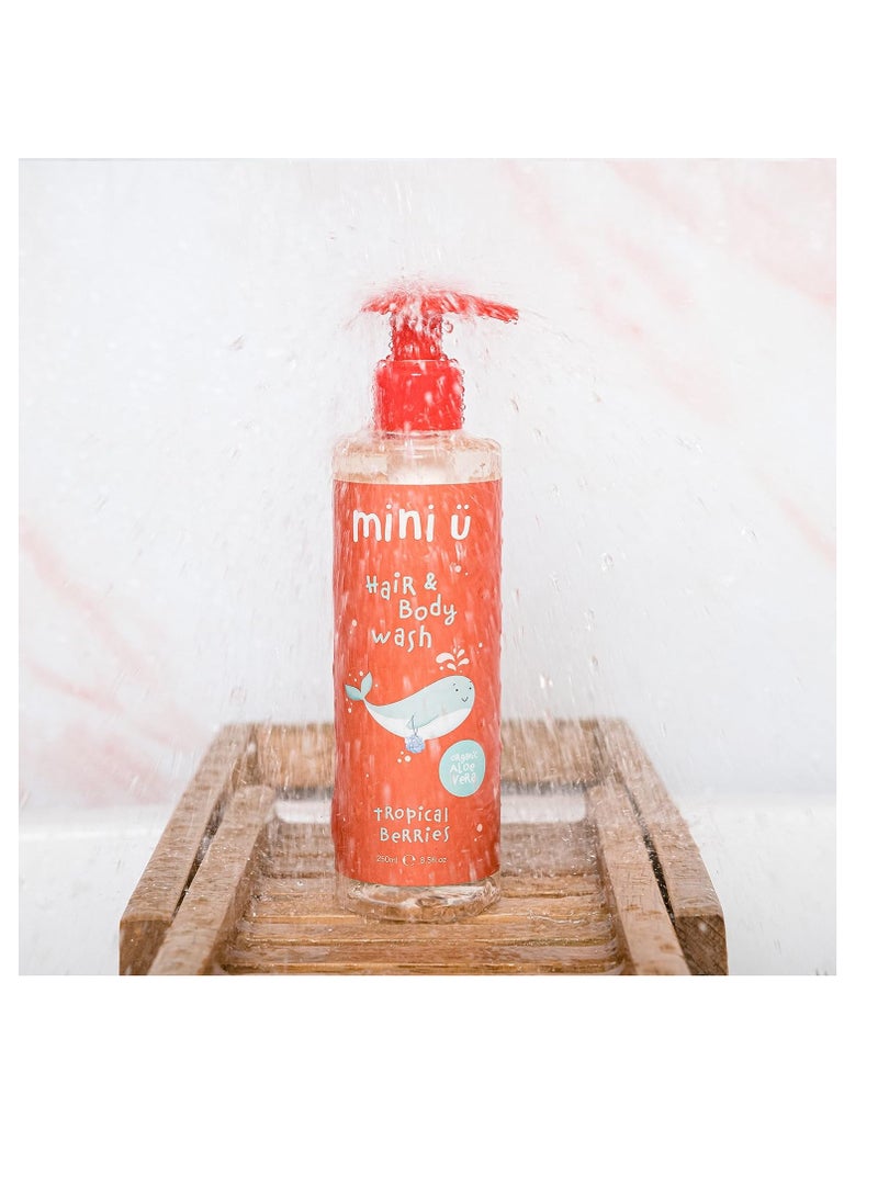 Mini U Tropical Berries Hair & Body Wash for Children - Yellow, Suitable from Newborn, Made in the UK, Naturally Derived Ingredients, Vegan-Friendly, Gentle and Nourishing for Sensitive Skin - Image 4