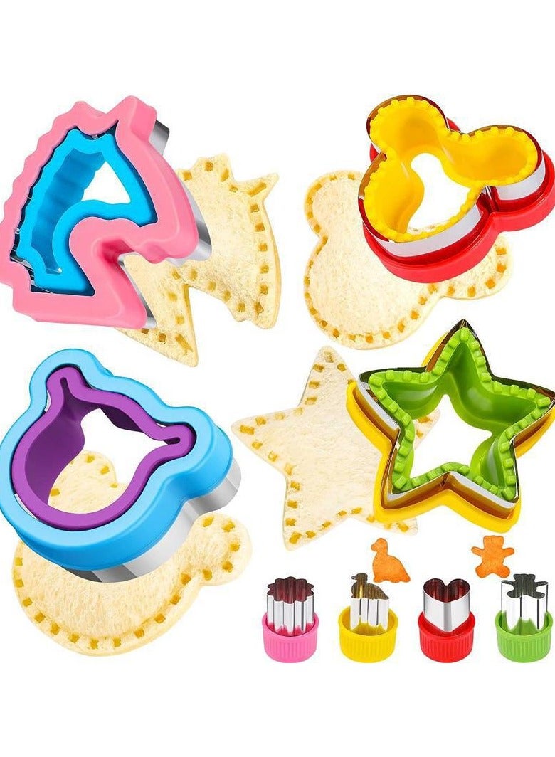 هومستر 8pcs الفولاذ المقاوم للصدأ ساندويتش قطع الكوكيز مجموعة صغيرة قطع الفواكه الخضروات الغذاء الصف قطع الكوكيز القالب للأطفال أدوات ديكور الأغذية للمطبخ - Image 1