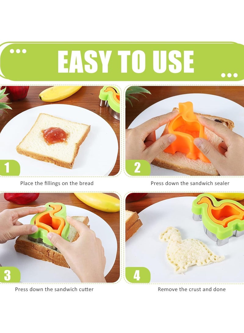 هومستر 8pcs الفولاذ المقاوم للصدأ ساندويتش قطع الكوكيز مجموعة صغيرة قطع الفواكه الخضروات الغذاء الصف قطع الكوكيز القالب للأطفال أدوات ديكور الأغذية للمطبخ - Image 3