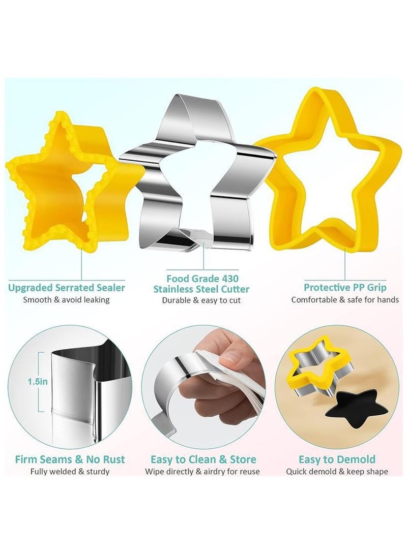 هومستر 8pcs الفولاذ المقاوم للصدأ ساندويتش قطع الكوكيز مجموعة صغيرة قطع الفواكه الخضروات الغذاء الصف قطع الكوكيز القالب للأطفال أدوات ديكور الأغذية للمطبخ - Image 5