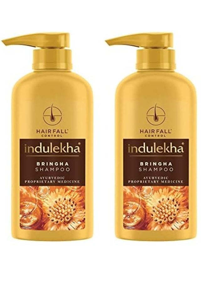 Indulekha Bringha, Shampoo, 580ml, for Hair Fall Control, with Bringharaj Extracts, Amla, Shikakai, Paraben-Free, for Men & Women (Pack of 2) - Image 1