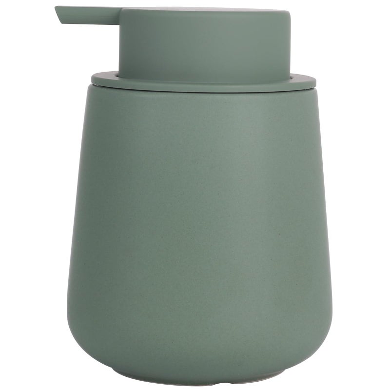 Ingofin Ceramic Lotion Dispenser - 12Oz Refillable Hand Soap Dispenser Bathroom  Modern Liquid Soap Dispenser With Pump  Dish Soap Dispenser For Kitchen  Matte Green - Image 1