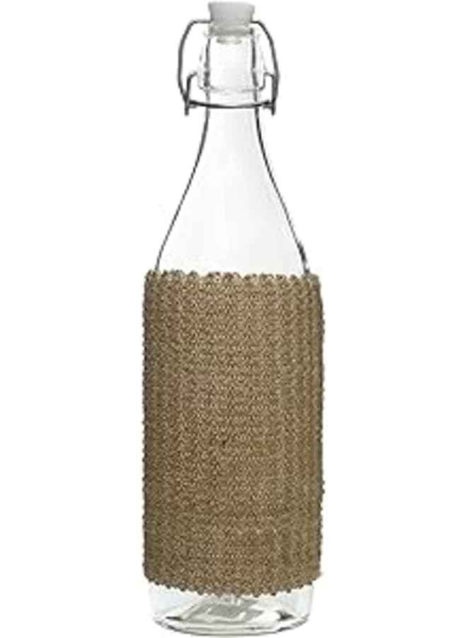 Zinnia Sea-Sand 1L Water Bottle with Fabric Cover - Image 1