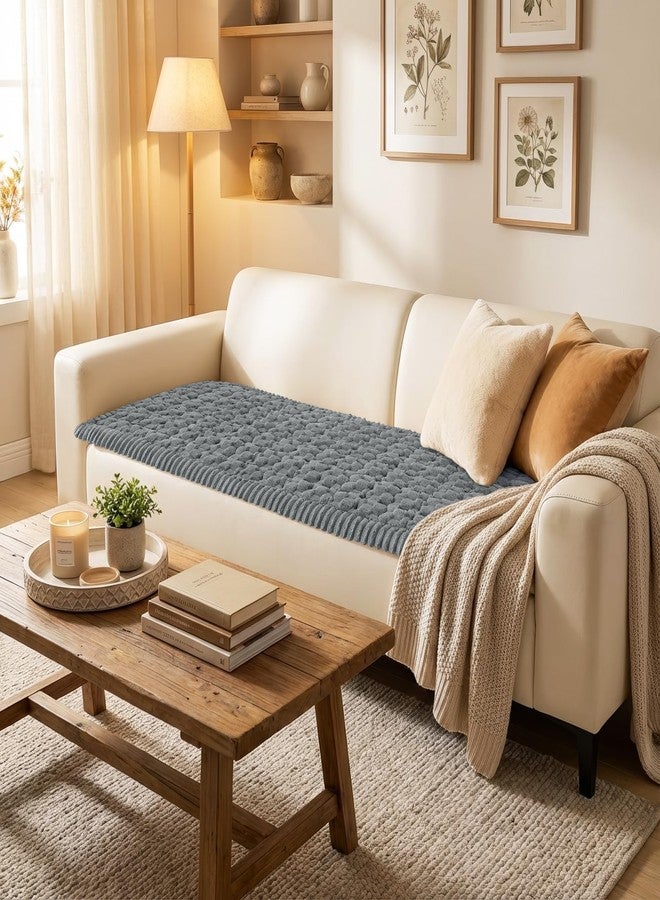 smiry غطاء أريكة سميري للحيوانات الأليفة، مناسب لأريكة بثلاث وسائد، غطاء أريكة ناعم غير قابل للانزلاق للكلاب، قابل للغسل، أغطية أريكة سميكة وناعمة لحماية الوسائد، مناسب للحيوانات الأليفة (رمادي، 27.6 بوصة × 59 بوصة). - Image 2