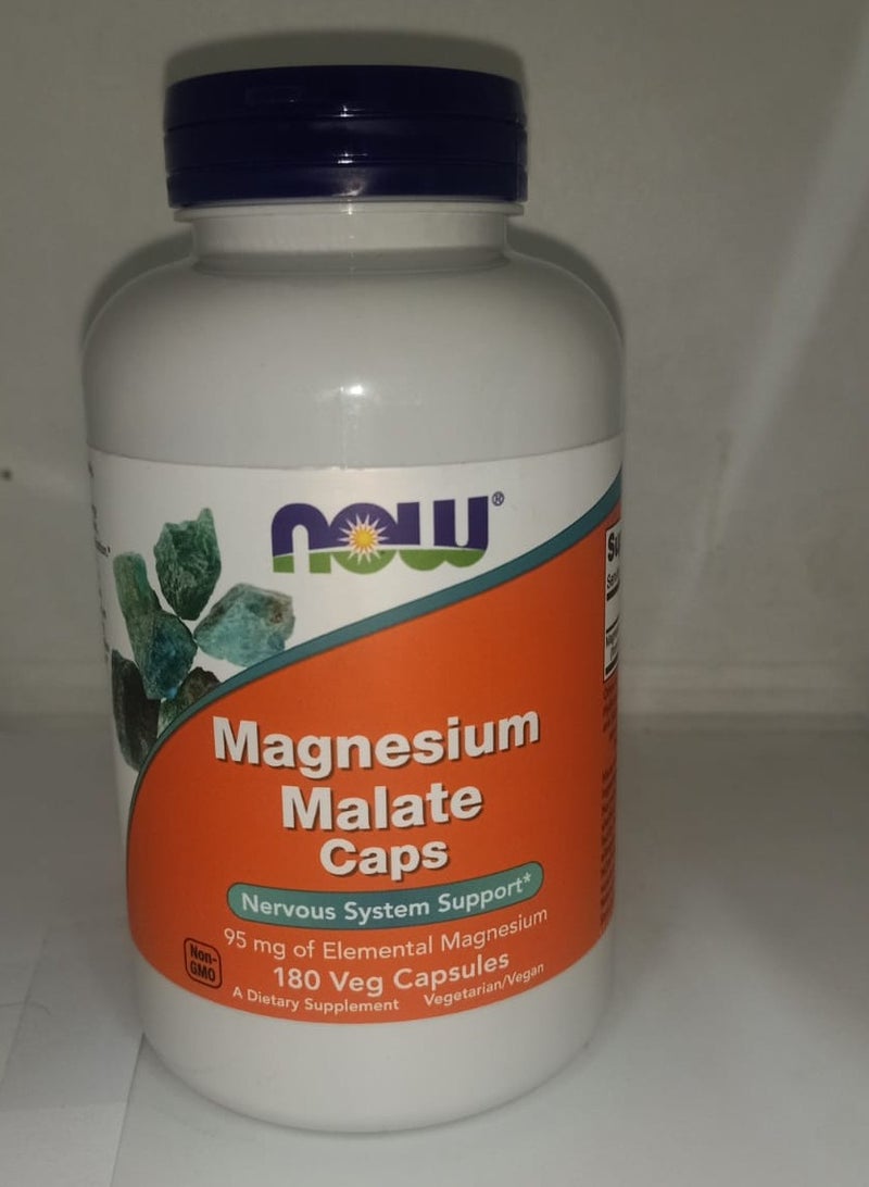 ناو كبسولات مالات المغنيسيوم من الأطعمة - 180 كبسولة - Image 2