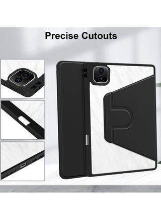 Clear Back Case Compatible with Honor MagicPad 2 12.3 inch (2024), 360 Degree Swivel Stand Flip Smart Cover Auto Sleep/Wake Case For Honor Magic Pad 2 Tablet (Black) - view 5