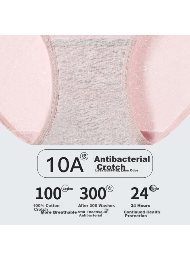 Fenton Fenteng Women'S Underwear 10A Antibacterial Pure Cotton 4-Pack New Style Extended Crotch Breathable Comfort Women'S Panties - Image 2