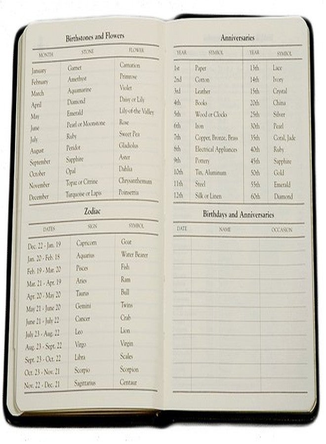 Graphic Image 5 Inch Leather Bound Pocket Address Book, Genuine Calfskin Leather, 750 Entries, Black - Image 3