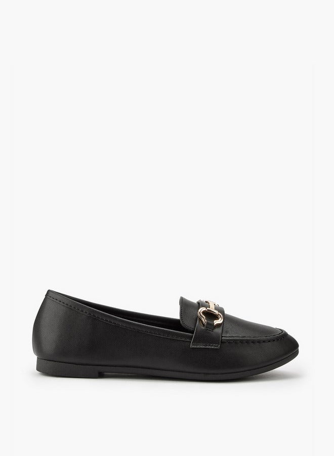 Flora Bella By Shoexpress Metallic Accent Slip-On Loafers - Image 1