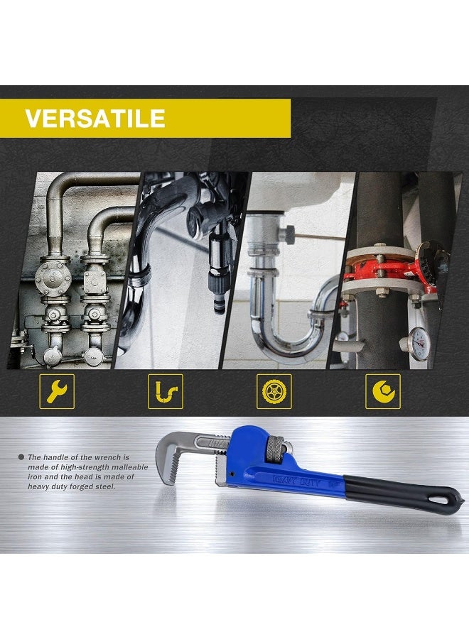 14 Inch Heavy Duty Pipe Wrench for Plumbing Adjustable Jaw with Non-Slip Grip Forged Steel Pipe Spanner for Pipes, Nuts, Bolts, Fittings, Industrial, Home, Bathroom, Kitchen, PVC, Metal, Water Line Repair - Image 5