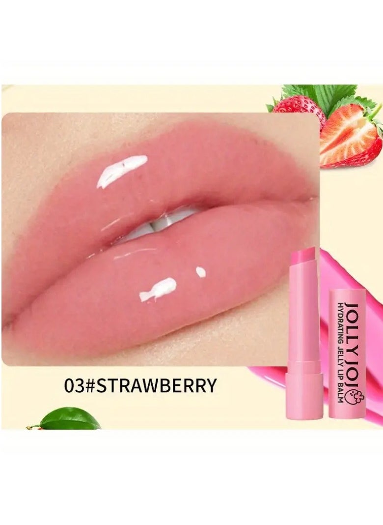 JOLLY JOJO - Hydrating Jelly Lip Balm Jelly Lip Balm with Pure Strawberry jelly for Soft and Pink Lips Non Greasy Lip Moisturizer Lip Care for Naturally Tinted Lips Nourishes and Protects Lips Lip Glow Balm - Image 1