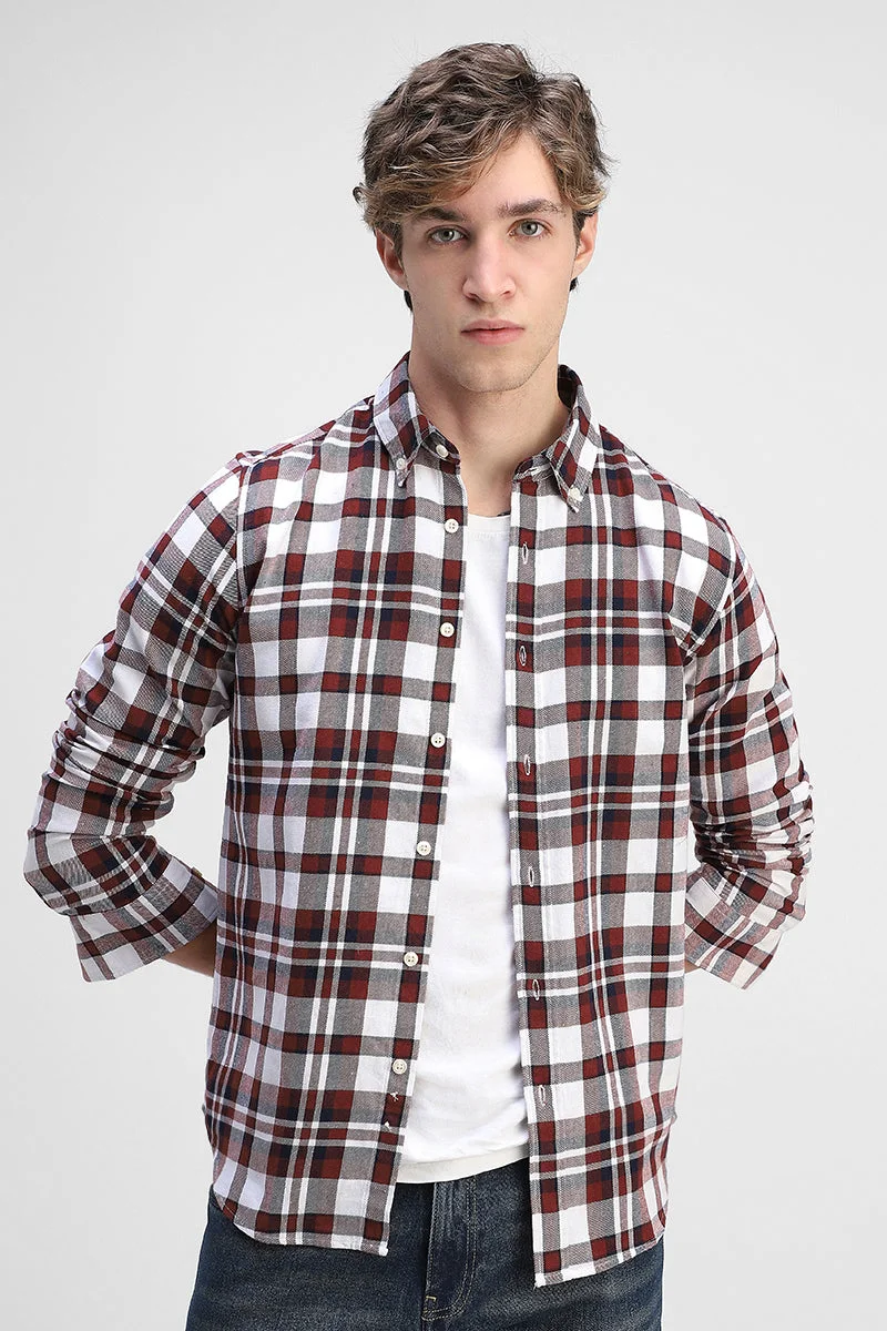SNITCH Light Weight Flannel Checks Slim Fit Shirt
