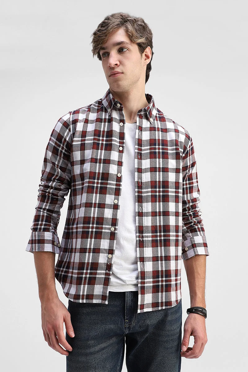 SNITCH Light Weight Flannel Checks Slim Fit Shirt