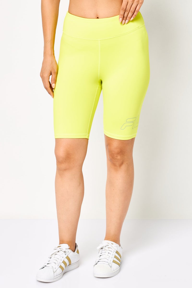 FILA Women Sportswear Fit Training Shorts, Lime Green - Image 1