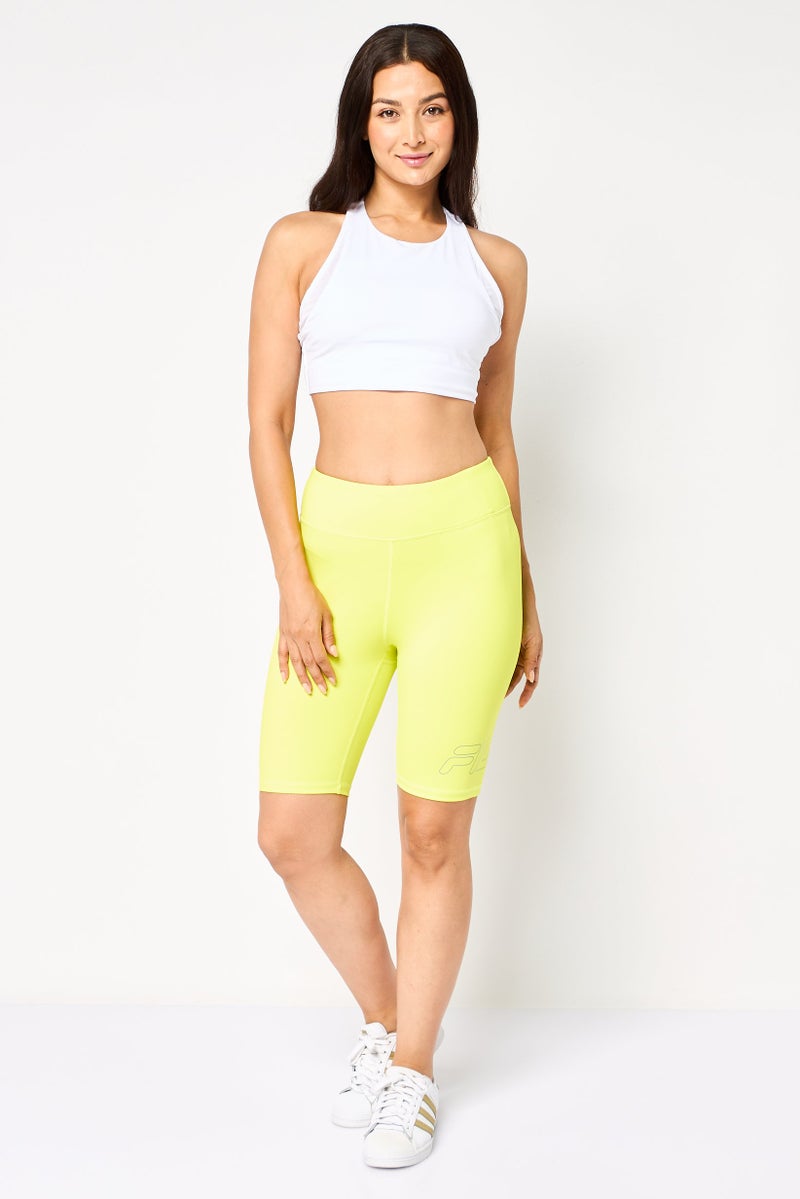 FILA Women Sportswear Fit Training Shorts, Lime Green - Image 3
