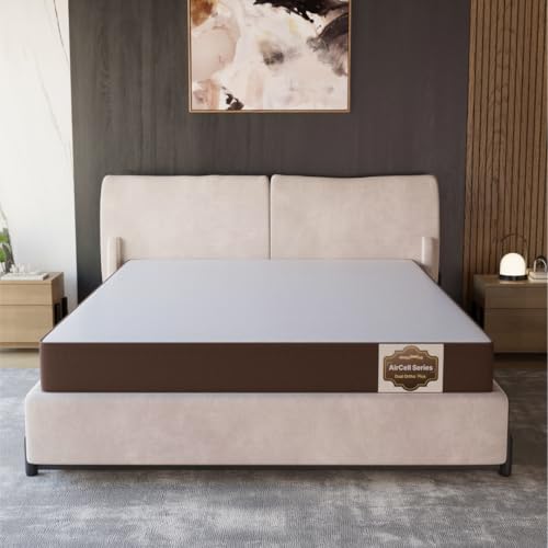 SleepyHug Aircell Ortho Dual Comfort Plus 5 Inch Mattress |Reversible Hard & Soft | 2 Side |7 Years Warranty | Back Pain Relief| Orthopedic | Double Bed Size Brown (Lxwxh -72X48X5 Inch) - Image 1